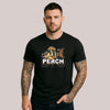 Angler-Shirt für Barsch-Fans mit auffälliger Illustration und CARE Logo