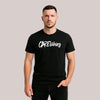Schwarzes Unisex-T-Shirt mit großem weißen CARE-fishing-Schriftzug auf der Brust – klares Streetwear-Basic für Angler und Szene-Fans