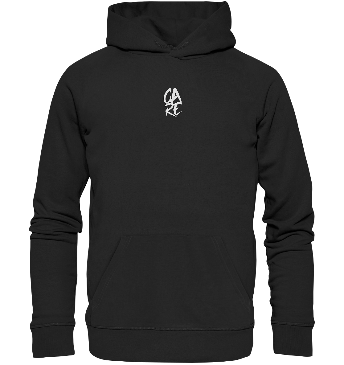 Care Black Hoodie 100% Bio Baumwolle