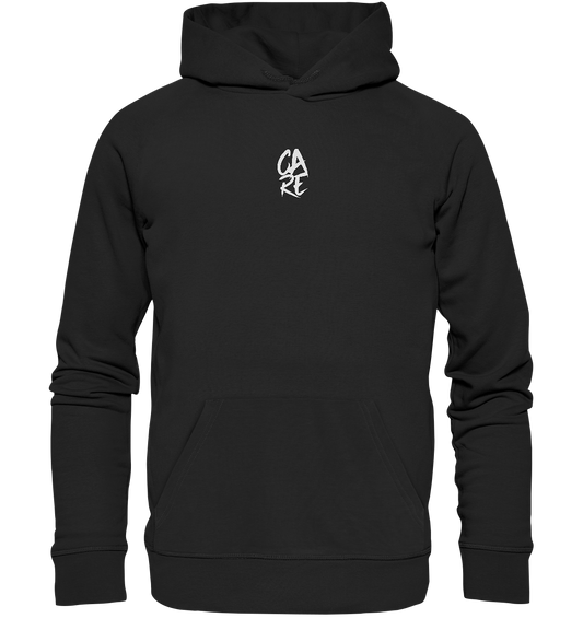 Care Black Hoodie 100% Bio Baumwolle